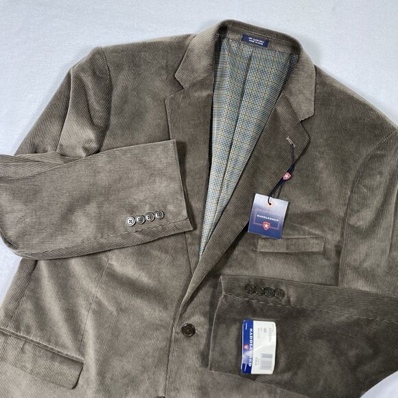 NEW Saddlebred Blazer Mens 36R Olive Green Corduroy Cotton Two Button Lined $125 - Picture 1 of 10